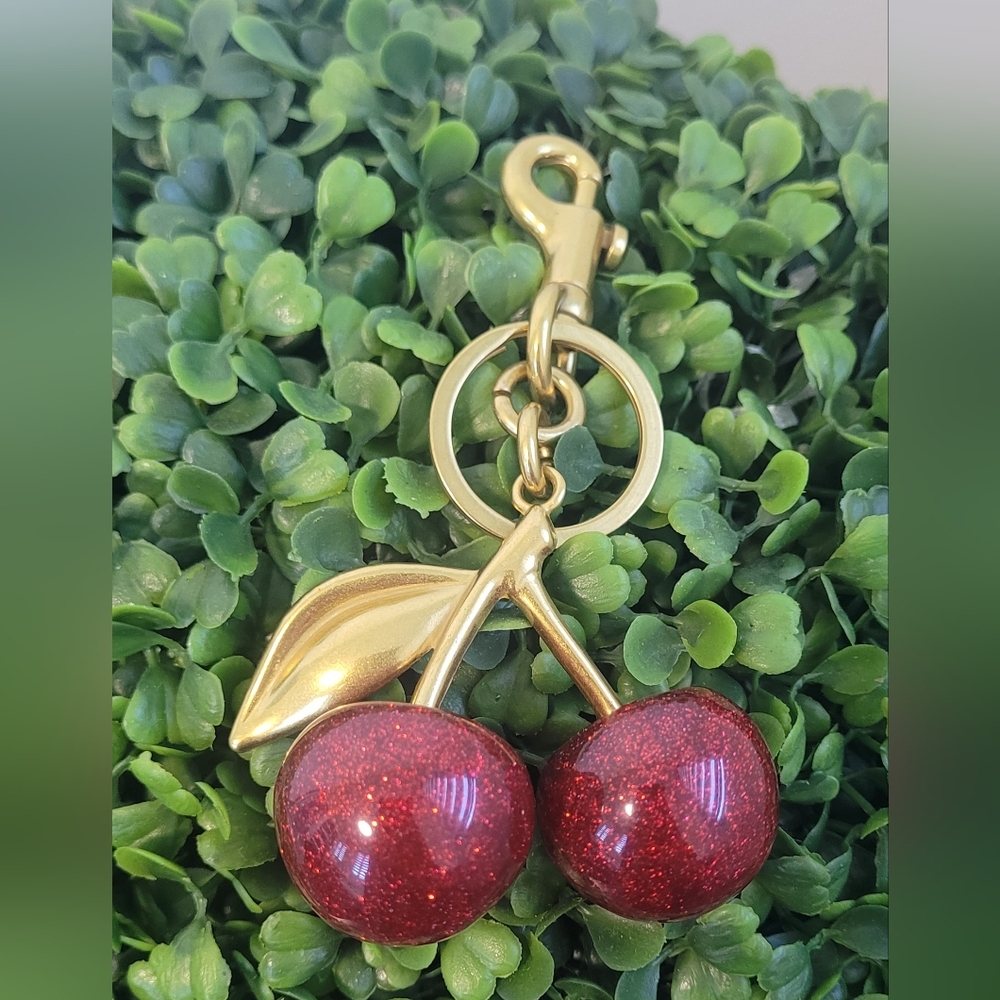 Cherry Keychain with Gold Accents - Picture 6 of 6